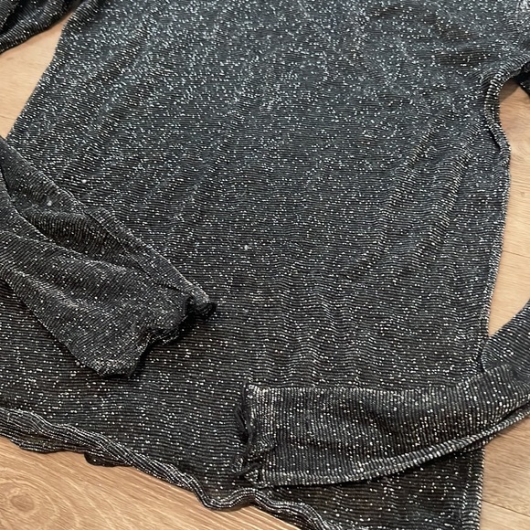 ZARA SEMI SHEER TOP NAVY SPARKLES LARGE - Picture 9 of 9